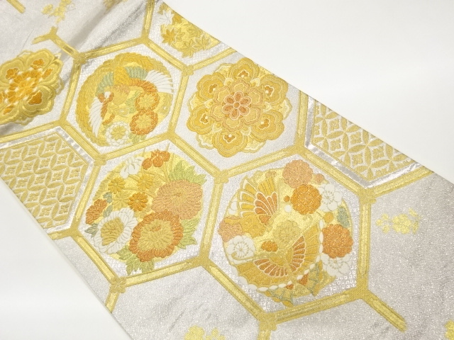 JAPANESE FUKURO OBI / WOVEN FLOWER CREST